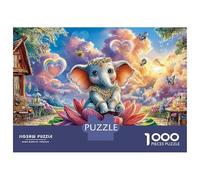 Elephant Bike Ride Puzzle Da 1000 Pezzi Per Adulti E Bambini Da 14 Anni E Più Fantasy Animal Wonderland Jigsaw Multicolore Classici Educativi Travel Gift Qualità Premium 70x50cm/1000pcs