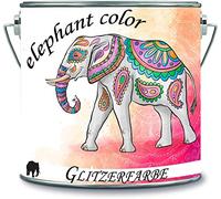 elephant color Vernice glitterata in lattice, colore a dispersione, per interni, con glitter (1 l, grigio scuro, argento glitter)