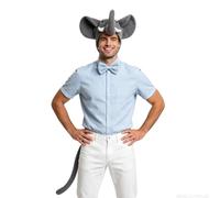 Elephant Ears Costume Set - 3 Piece Headband Bow Tie Tail For Cosplay