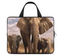 Elephant Family - Custodia per computer portatile, ultrasottile, impermeabile, 10", con cinghia da polso