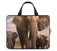 Elephant Family - Custodia per computer portatile, ultrasottile, impermeabile, da 12", con cinghia da polso