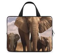 Elephant Family - Custodia per computer portatile, ultrasottile, impermeabile, da 13", con cinghia da polso