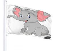 Elephant Flag 3x5 FT Nature African Jungle Cute Animal Baby Elephants Outdoor Flags Large Welcome Yard Banners Home Garden Yard Lawn Decor Grey