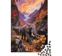 Elephant Herd Puzzle da Pezzi Mountain Valley 1000 Pezzi Carta Riciclata Per Donne, Regali Per Uomini Puzzle Estremamente Difficile E Stimolante 70x50cm/1000pcs