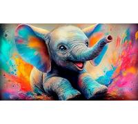 elephant Jigsaw Puzzle Impossible 1000 Pezzi Decorazione per la casa. Rilassamento e Intelletto per Adulti e Bambini da 12 Annielephant75x50cm/1000pcs