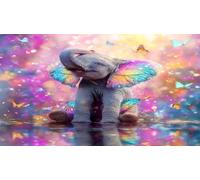 elephant Jigsaw Puzzle Impossible 1000Pcs Decorazione per la casa. Giochi di Rilassamento e Intelletto per adulti e ragazzi da 14 anni 38x26cm/1000pcs