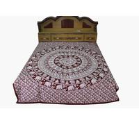 Elephant Mandala BedLenzuolo Queen Size Bohomian Copriletto con Due Cuscini