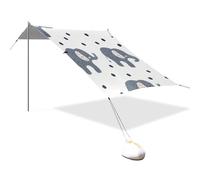 Elephant Minimalist Cute Progettato UPF50 Beach Cabana Leggero Parasole con Tasche Sabbia per Cortile, Prato, Parco Sombrilla para Playa