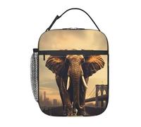 Elephant On A Bridge Borsa Per Il Pranzo A Prova Di Perdite Borse Frigo Con Manico Borsa Pranzo Per Ufficio Campeggio Scuola