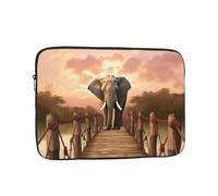 Elephant On A Bridge Borsa per laptop da 25,4 cm, impermeabile, antiurto, borsa per computer portatile, borsa leggera per tablet