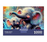 Elephant Play 1000 Pezzi Gioco Puzzle Rainbow Elephant Colorato e Dettagliatoscena Un Grande Festivo o Riempitivo per Età 10+ Gioco Puzzle per Tutta la 38x26cm/1000pz