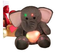 Elephant Plush - LED Light Cute Toys | Cuddly Stuffed Animal Night Lights with Soft Glow for Kids Adults Girls Boys Living Room Bedroom Shelf Office Car Childrens Day Birthday Gift Needs