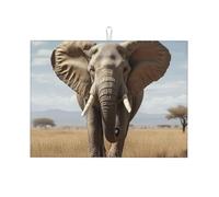Elephant Prairie - Tappetino scolapiatti per bancone della cucina, in microfibra, assorbente, riutilizzabile, lavabile, extra large, 45,7 x 61 cm