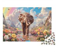 Elephant Puzzle 1000 Pezzi Adulti Mountain Meadow Giochi Impegnativi Ragazzi Dai 14 Anni Classici Regalo Uomo Donna Premium Decorazione 70x50cm/1000pcs