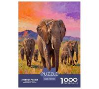 Elephant, Puzzle 1000 Pezzi, Esercizio Mentale Divertente E Rilassante, Ideale Per Cornici Decorative, Adatto Dai 12 Anni, Painted Style Animal, 70x50cm/1000pcs