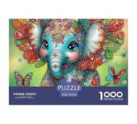 Elephant Puzzle 1000 Pezzi Per Adulti E Ragazzi Impegnativo E Difficile Giochi Rilassamento,Collezione D'Arte 70x50cm/1000pcs