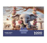 Elephant Puzzle 1000 Pièces Pour Adultes Et Enfants À Partir De 12 Ans Jeu Cadeau Unique Divertissement Créatif Cadeau Classiques - Activité Familiale Parfaite 70x50cm/1000pcs