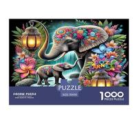 Elephant Puzzle 1000 Pièces Pour Adultes Et Enfants À Partir De 12 Ans Jeu De Patience Et De Réflexion De Qualité Supérieure Décoration De La Maison 70x50cm/1000pcs