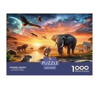 Elephant Puzzle 1000 Pièces Pour Adultes Et Enfants Dès 14 Ans Jeu De Patience Et De Réflexion De Qualité Supérieure - Activité Familiale Parfaite 70x50cm/1000pcs