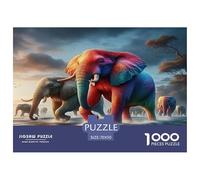 Elephant Puzzle De 1000 Pièces Pour Adultes Et Enfants À Partir De 12 Ans Jeu Cadeau Unique Divertissement Créatif Cadeau Classiques - Activité Familiale Parfaite 70x50cm/1000pcs