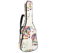 Elephant Retro Soft Bass Guitar Case Bag con gancio posteriore Loop Electirc Chitarra Zaino Foglie Ananas Coralcm Spessore Imbottitura di sicurezza