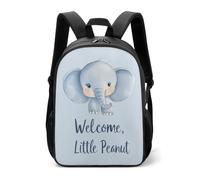 Elephant Welcome Little Peanut - Zaino casual da viaggio, con cinghie regolabili, per donne e uomini