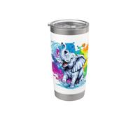 Elephant who plays in the water Bicchiere termico in acciaio inox doppia parete