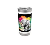 Elephant who plays in the water Bicchiere termico in acciaio inox doppia parete