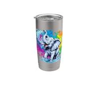 Elephant who plays in the water Bicchiere termico in acciaio inox doppia parete