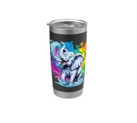 Elephant who plays in the water Bicchiere termico in acciaio inox doppia parete