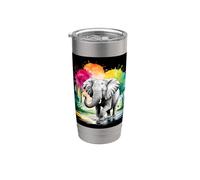 Elephant who plays in the water Bicchiere termico in acciaio inox doppia parete
