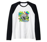 Elephant who plays in the water Maglia con Maniche Raglan