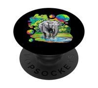 Elephant who plays in the water PopSockets PopGrip Adesivo
