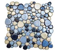 Elephantile Piastrelle a mosaico blu per pavimento doccia, piastrelle a mosaico per bagno, parete, backsplash pavimento [set di 5 fogli]