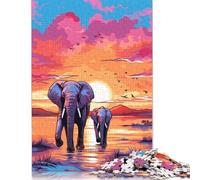 Elephants Africa Sunset Poster, Picture, Metal Print, Paint by Ardyce Behn Jigsaw Puzzle Impossible 1000 Pezzi Decorazione Per La Casa. Giochi Rilassamento E Intelligence Per Adulti E Bambini Da 12