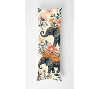 Elephants Animals Body Pillow Cover 16x57 Inch, Durable Velvet pillow Case Flowers, Long body Pillow case cover Soft Breathable, Decorative Bolster Pillowcase for Hotel Couch Bedroom