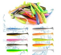 ELEpl 50 Pezzi 7.5cm Esche Artificiali Spinning con Scatola Riutilizzato Set di Esche Artificiali può Essere 10 Colori Spinning Pesca per Acqua Salata/Dolce Pesci Persico Lucioperca Luccio