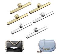 Elepl 6 Pezzi Chiusura per Borsa Accessori per Borse Fai da te Uncinetto Metallo Serratura Borsa Adatto per Zaini Borse in Pelle (Argento/Oro Chiaro)