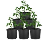 ELEpl 6 Pezzi Sacchi per Piante in Tessuto Non Tessuto con Maniglie Borsa per Piantare 3 Galloni 12L Sacchetti per Coltivazione Nero Vasi Orto Lavabili e Pieghevoli per Frutta Patate Fiori Pomodori