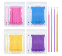 Elepl 800 Pezzi Microbrush per Ciglia Estensioni Spazzole Bacchette Microbrush Micro Applicatori a Pennello Cotton Fioc per Extension Ciglia Rimozione Trucco Nail Art Pittura (Blu Viola Giallo Rosa)