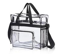 Elepl Borsa Trasparente PVC Grande da Toilette Impermeabile Tote Con Tracolla Regolabile per Cosmetici, Concerti, Viaggio - Donna e Uomo