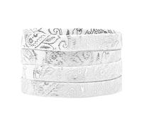 Elerevyo 1 Paio di Lacci Piatti Paisley per Scarpe da Ginnastica Lacci Morbidi da 0.31'' per Scarpe da Trekking Casual Argento bianco 140cm/55.1"