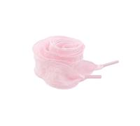 Elerevyo 2 Paia di Lacci per Scarpe con Volant Lacci per Scarpe da Ginnastica Piatti a Pieghe a Coda di Pesce Larghi 2.5 Cm Rosa chiaro 90cm/35.4"
