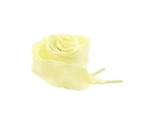 Elerevyo 2 Paia di Lacci per Scarpe con Volant Lacci per Scarpe da Ginnastica Piatti a Pieghe a Coda di Pesce Larghi 2.5 Cm Giallo chiaro 150cm/59.1"