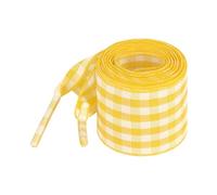 Elerevyo Lacci Larghi Piatti a Quadri in Tessuto a Quadri Fantastici Lacci per Scarpe da Ginnastica Scarpe Sportive 2 Paia Giallo 140cm/55.1"