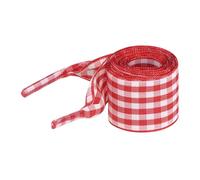 Elerevyo Lacci Larghi Piatti a Quadri in Tessuto a Quadri Fantastici Lacci per Scarpe da Ginnastica Scarpe Sportive 2 Paia Rosso 140cm/55.1"