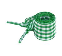 Elerevyo Lacci Larghi Piatti a Quadri in Tessuto a Quadri Fantastici Lacci per Scarpe da Ginnastica Scarpe Sportive 2 Paia Verde 140cm/55.1"
