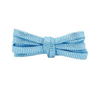 Elerevyo Lacci per Scarpe Piatti Ondulati Metallizzati Lucidi Glitterati Lacci per Scarpe Scintillanti con Paillettes Dorate e Argentate per Sneakers 2 Paia Azzurro cielo-argento 60cm/23.6"