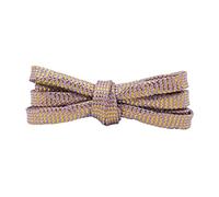 Elerevyo Lacci per Scarpe Piatti Ondulati Metallizzati Lucidi Glitterati Lacci per Scarpe Scintillanti con Paillettes Dorate e Argentate per Sneakers 2 Paia Viola-Oro 80cm/31.5"
