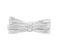 Elerevyo Lacci per Scarpe Piatti Ondulati Metallizzati Lucidi Glitterati Lacci per Scarpe Scintillanti con Paillettes Dorate e Argentate per Sneakers 2 Paia Bianco-Argento 60cm/23.6"